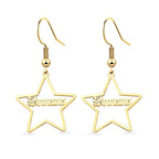 Custom Engraved Name Earrings Stainless Steel Star-shaped Earrings