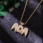 Custom Initial Letter Necklace Personalized Bling Name Pendant Hip Hop Necklace for Men Women
