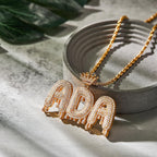 Custom Initial Letter Necklace Personalized Bling Name Pendant Hip Hop Necklace for Men Women