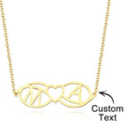Love Name Necklace Personalized Love Heart Infinite Initials Necklace Gift for Her
