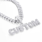 Custom Letter Men's Pendant Necklace with Bling Cuban Link Chain Jewelry Gift
