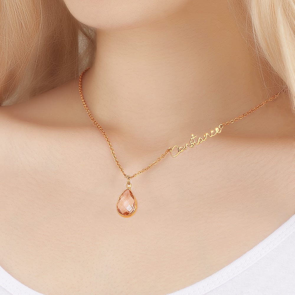 Personalized Birthstone Name Necklace Birthday Anniversary Gifts for Her