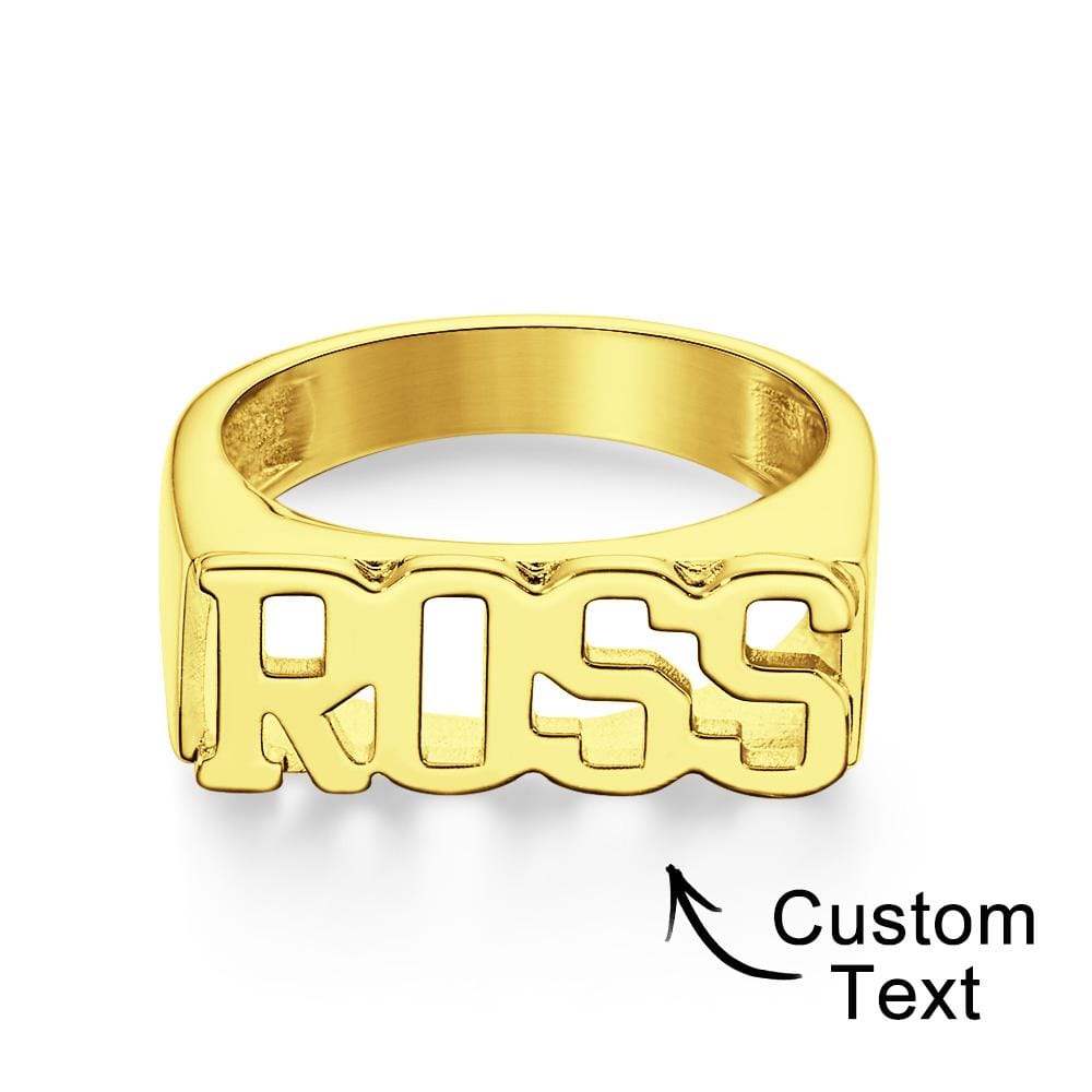 Custom Name Ring, Personalized Block Name Ring, Name Ring, Engraved Name Ring For Men and Women