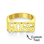 Custom Name Ring, Personalized Block Name Ring, Name Ring, Engraved Name Ring For Men and Women