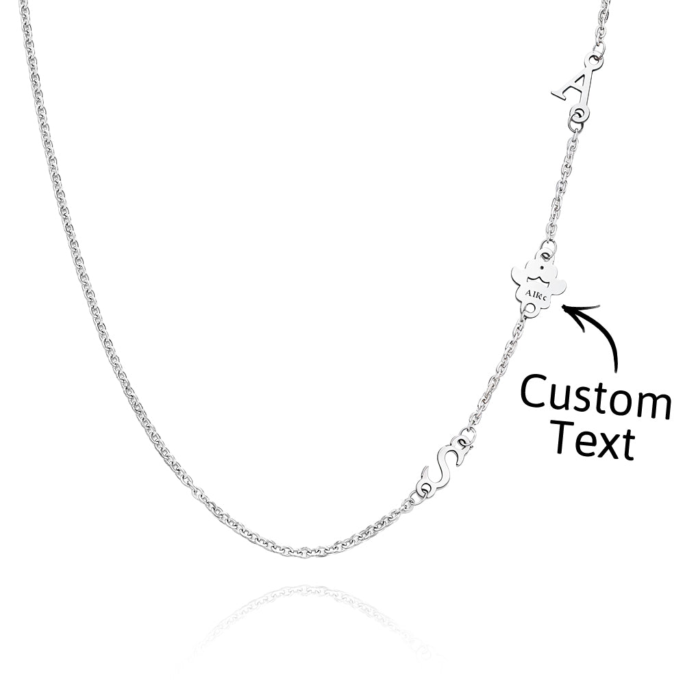 personalized engraved animal paw shape initial necklace unique wedding display