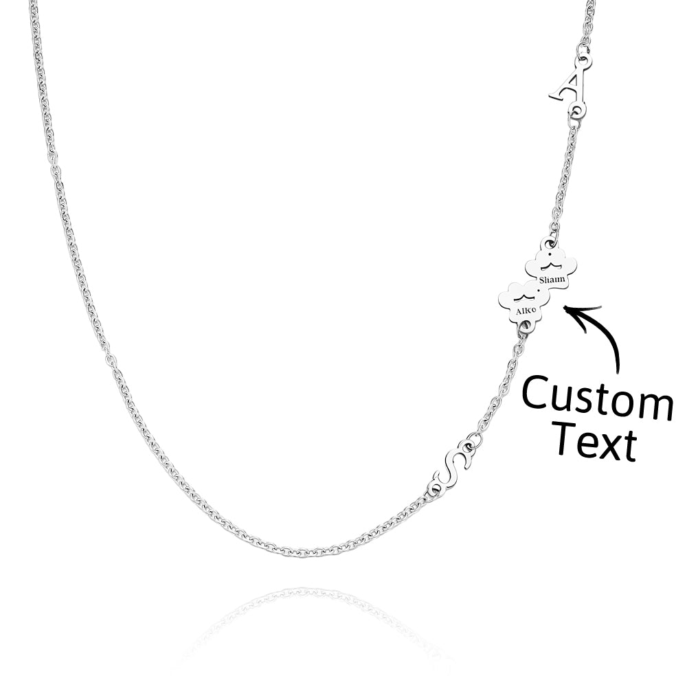 personalized engraved animal paw shape initial necklace unique wedding display