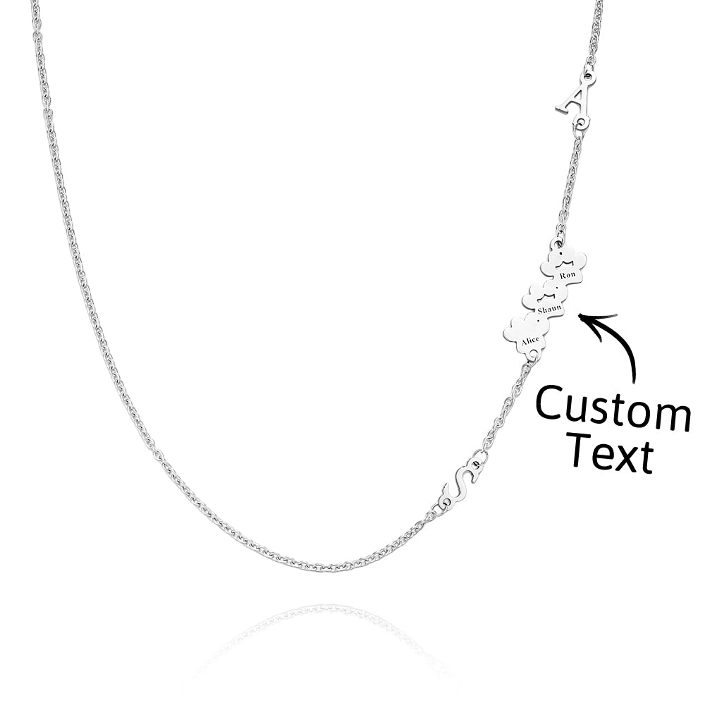 custom engraved animal paw shape initial necklace unique wedding detail view