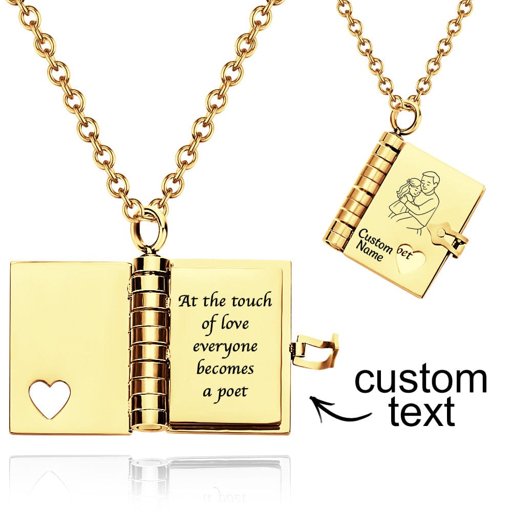 personalized necklace gift for daughter reading gift lifestyle view