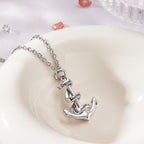 Custom Engraved Name Necklace Anchor Pendant Necklace
