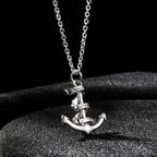Custom Engraved Name Necklace Anchor Pendant Necklace