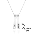 Custom Engraved Vertical 1-5 Names Necklace Stylish Personalized Pendant for Her