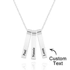 Custom Engraved Vertical 1-5 Names Necklace Stylish Personalized Pendant for Her