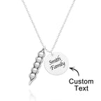 Peas In A Pod With Names Necklace Personalized Engraved Pendant Valentine's Day Gifts