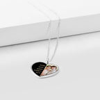 Engraved Heart Photo Necklace With Custom Half-heat Shaped Words And Photo
