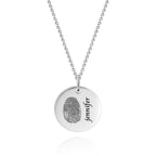 Custom Photo Necklace fingerprint Necklace Engraved Necklace Coin Necklace Gift For Boyfriend