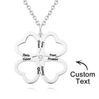 Personalized Four Leaves Clover Necklace Custom Unique Name Necklace for Her