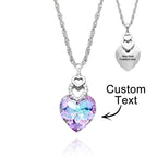 Custom Engraved Necklace Heart Colorful Light Crystal Delicate Gifts