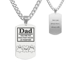 Father's Day Puzzle Gifts Men's Necklace Engraved Necklace You Are The Piece That Holds Us Together