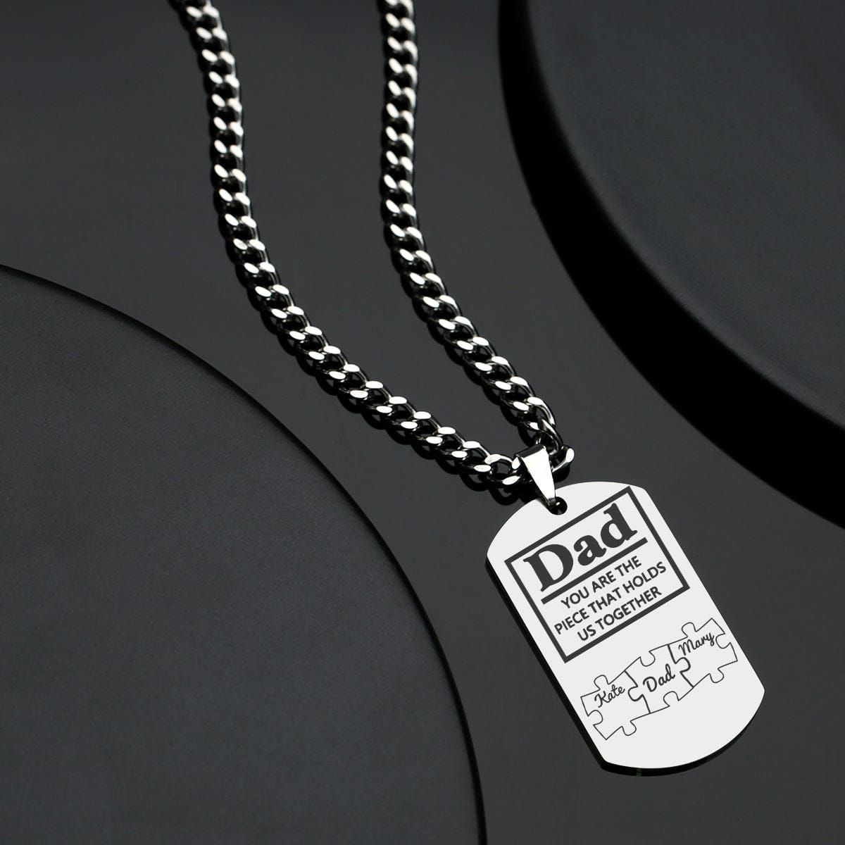 Father's Day Puzzle Gifts Men's Necklace Engraved Necklace You Are The Piece That Holds Us Together