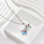 Star Locket Photo Necklace Personalized Engraved Memorial Picture Pendant Gift For Her