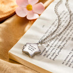 Star Locket Photo Necklace Personalized Engraved Memorial Picture Pendant Gift For Her