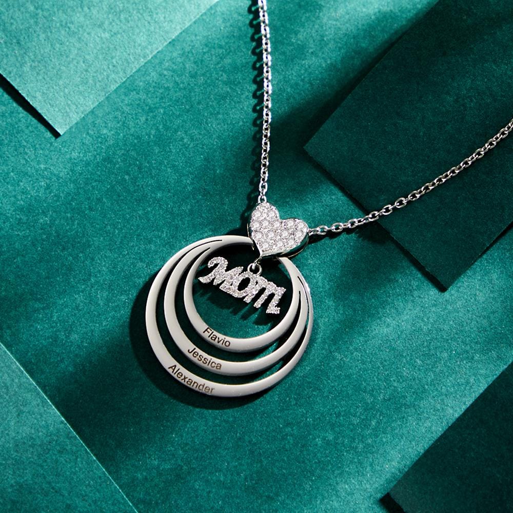 Custom Engraved Necklace Simple Circularity Family Gifts