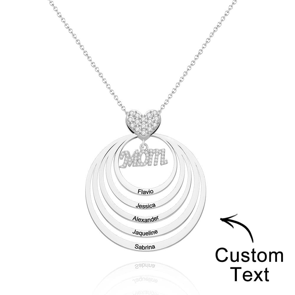 Custom Engraved Necklace Simple Circularity Family Gifts
