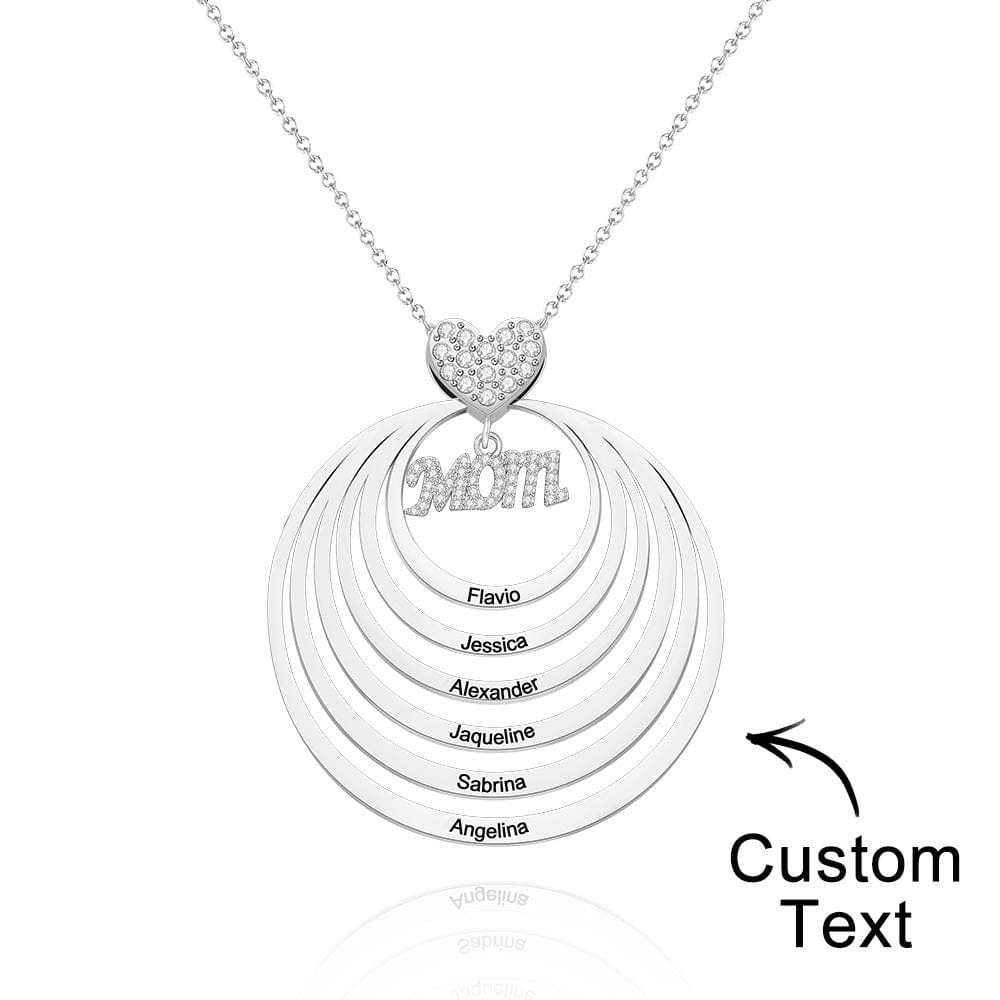 Custom Engraved Necklace Simple Circularity Family Gifts