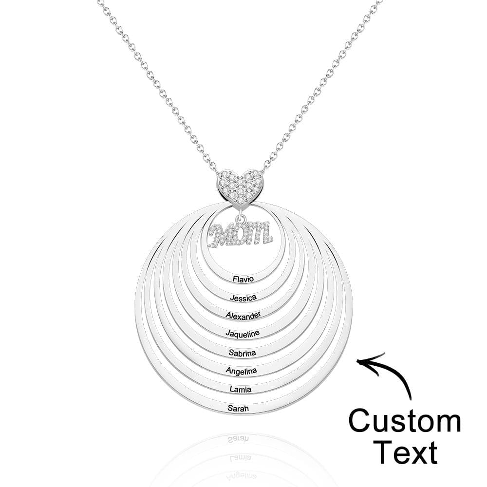Custom Engraved Necklace Simple Circularity Family Gifts