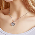 Custom Photo Engraved Necklace Heart Locket Rose Necklace Gift for Women