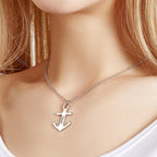 Custom Engraved Name Jewelry Personalized Anchor Pendant Necklace Gift for Women