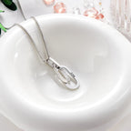 Custom Engraved Necklace Double Ring Necklace Unique Gift for Women