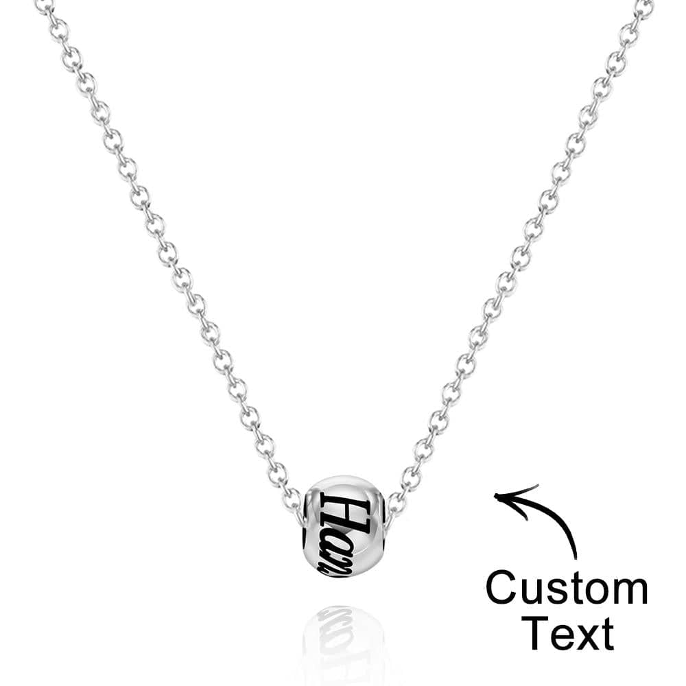 Custom Engraved Necklace Optional Bead Necklace Unique Gift