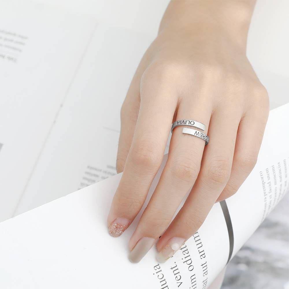 gifts for wife Heartfelt Surprise - Unique Memento - Engraved Two Names Ring Copper - gifts for wife - Daily Surprise view 1