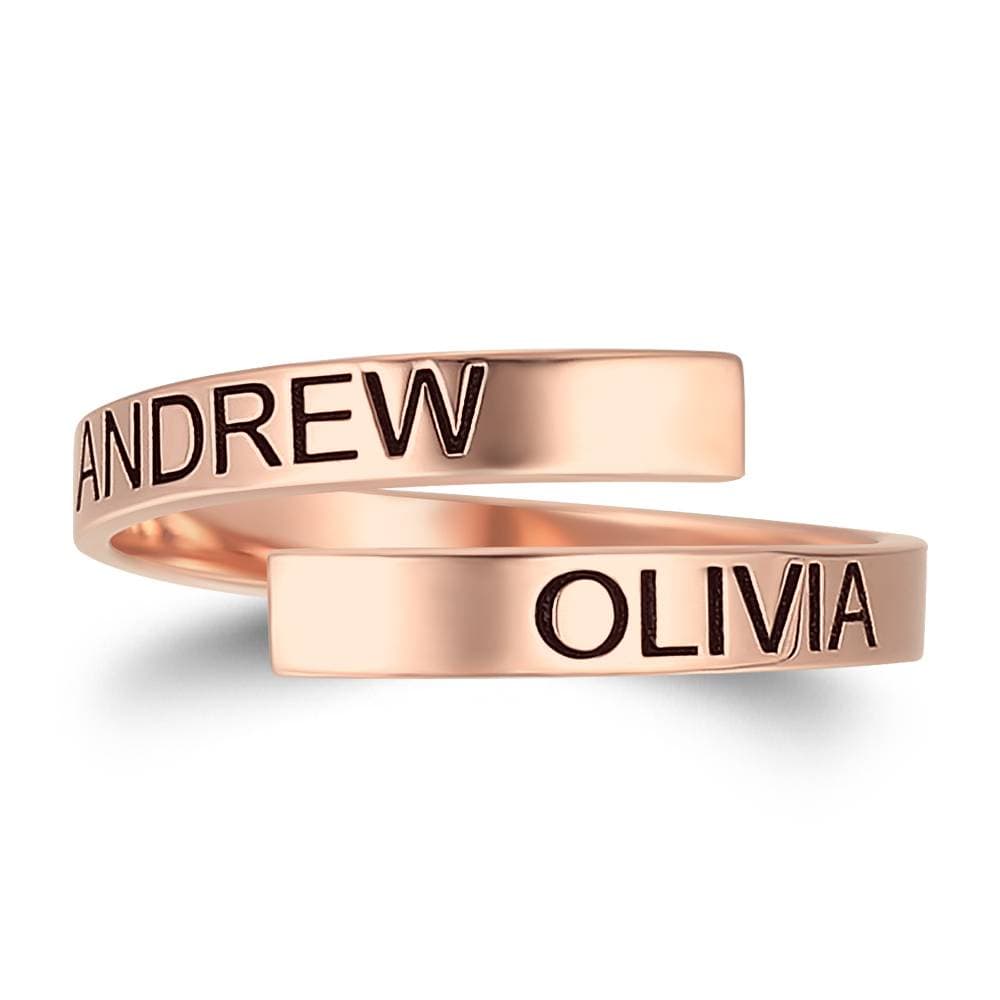 gifts for wife Heartfelt Surprise - Unique Memento - Engraved Two Names Ring Copper - gifts for wife - Daily Surprise view 5