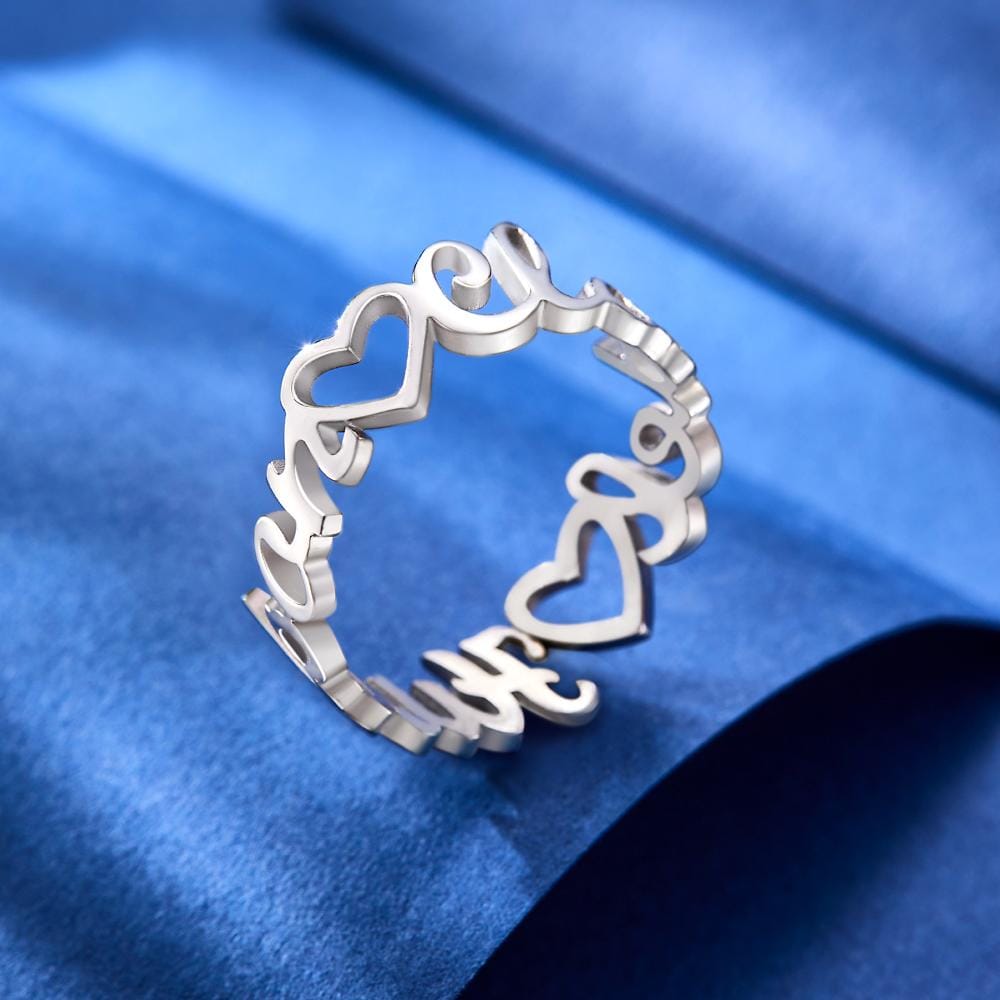 gifts for wife Heartfelt Surprise - Custom Decor - Heart-Shaped Double Names Ring for Women - gifts for wife - Birthday view