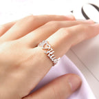 gifts for wife Heartfelt Surprise - Custom Decor - Heart-Shaped Double Names Ring for Women - gifts for wife - Birthday view