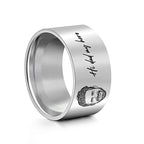 Custom Men's Ring Personalized Photo Ring With Engraved Words Perfect Gift For Daddy On Father's Day