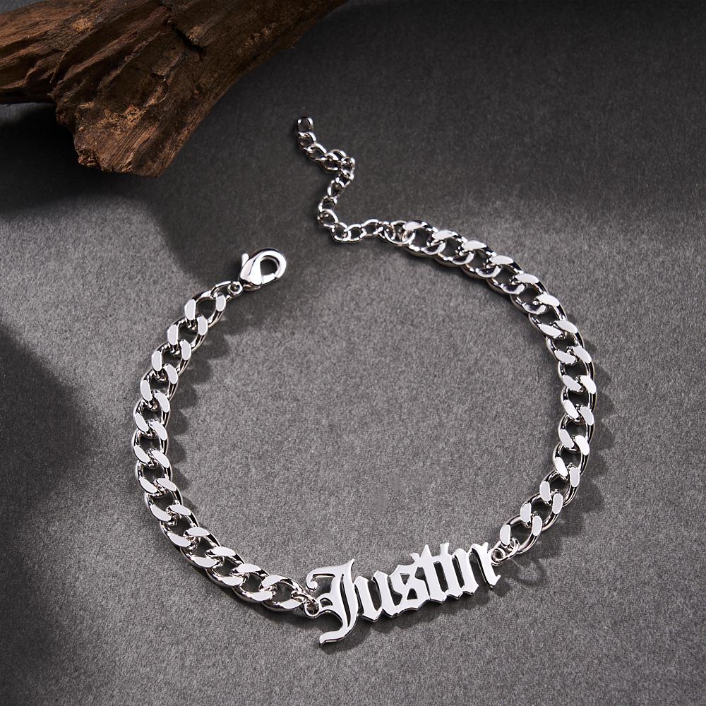 personalized name bracelet stainless steel finish gift for boyfriend