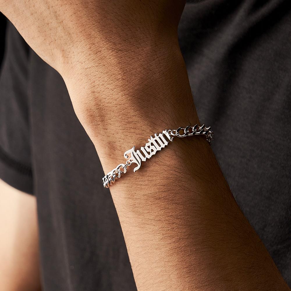 personalized name stainless steel finish bracelet gift for boyfriend