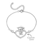Personalized Graduation Cap Bracelet with Name for Class of 2024 Graduation Gift for Her