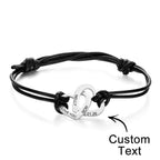 Custom Engraved Two Love Hearts Bracelet Personalized Elegant Bracelet for Women