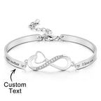 Custom Engraved Bracelet Infinity Symbol Rhinestone Fun Gifts
