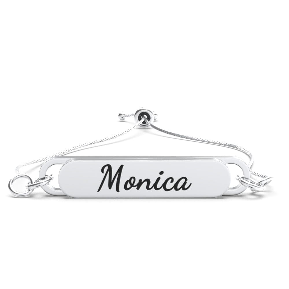 Custom Engraved Bar Bracelet - Length Adjustable