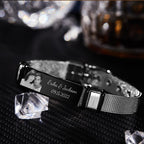Custom Engraved Men's Stainless Steel Bracelet with Name and Date
