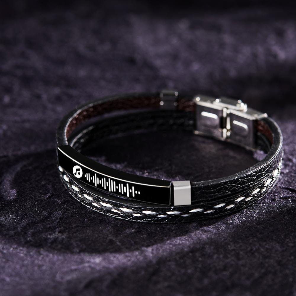 personalized scannable code feature bracelet gift for boyfriend