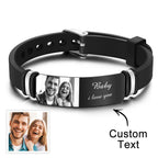 Bracelet Black Filter Photo Keepsake 1st Year Anniversary Gift for Husband romantic keepsake jewelry