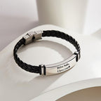 Custom Engraved Leather Bracelet Men's Bracelet - Drive Safe