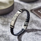 Custom Engraved Leather Bracelet Men's Bracelet - Drive Safe