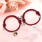 Custom Engraved Magnetic Bracelet Heart Couple Bracelet
